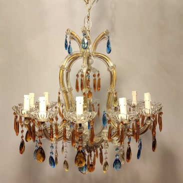 Люстра с цветным хрусталём