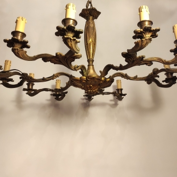 Барочная бронзовая люстра на 12 рожков