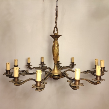 Барочная бронзовая люстра на 12 рожков