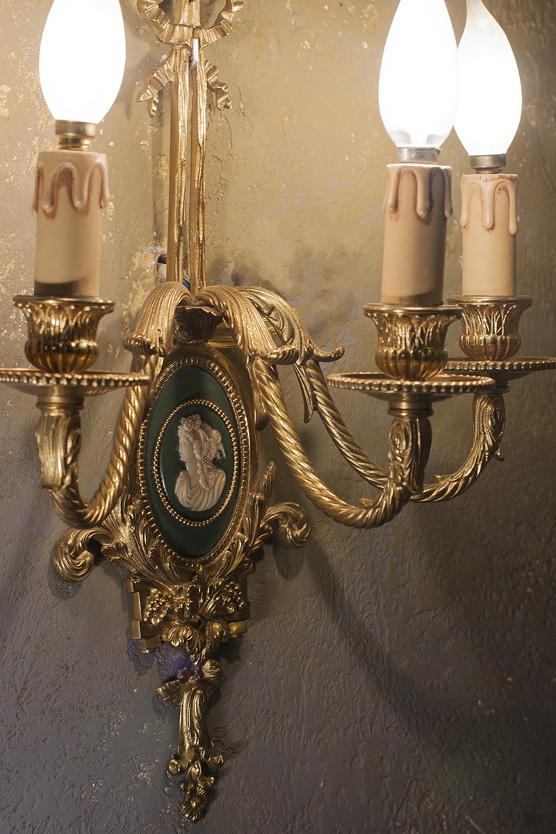 бра латунь модерн. антикварные бра. бра в стиле модерн. пара бра. настенный светильник 20 века.