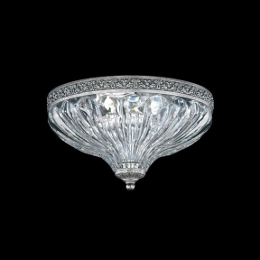 Потолочный светильник в цвете "римское серебро" с плафоном из хрусталя
