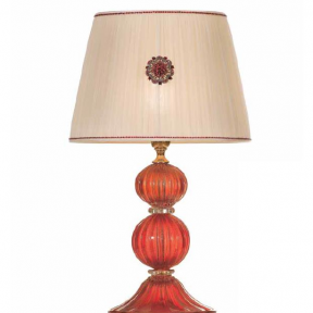 Настольная лампа из красного муранского стекла