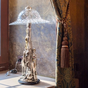 Настольная лампа с прозрачным стеклянным плафоном