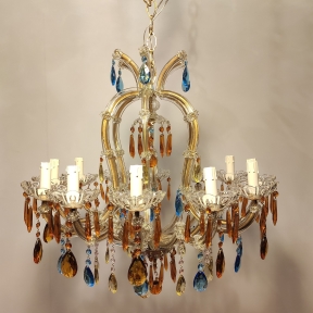 Люстра с цветным хрусталём