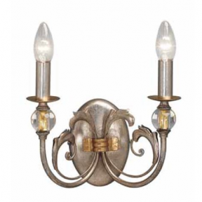 Двухрожковый настенный светильник в серебряном цвете